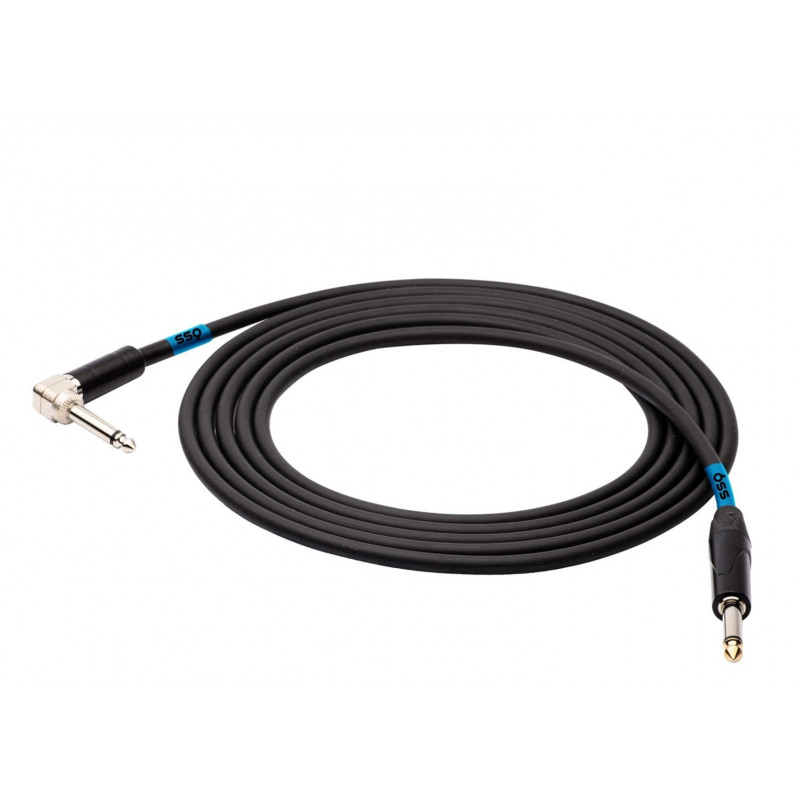 SSQ JMPJMK2 SS-1440 savienojuma vads mono Jack – mono Jack (leņķis 90 grādi), 2 m, melns