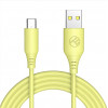 Tellur TLL155400 silikona kabelis USB uz Type-C, 3A, 1 m, dzeltens
