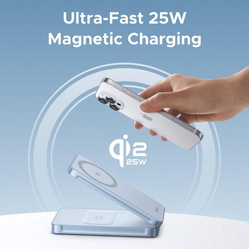 Ugreen W756 55963 MagFlow induktīvais lādētājs 2 vienā