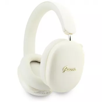 Guess GUE005824 Metallic Effect Metal Script Logo austiņas ar Bluetooth un ENC, bēšā krāsā