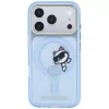 Karl Lagerfeld Peekaboo Logo MagSafe aizsargapvalks iPhone 18 Pro / 17 Pro tālruņiem, gaiši zils