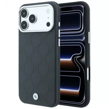 BMW Sign Deboss Quilted Metal Logo MagSafe aizsargapvalks iPhone 18 Pro / 17 Pro tālruņiem, antracītpelēks