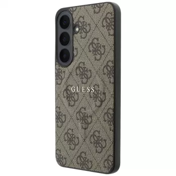 Guess Embossed 4G Ring Classic Logo MagSafe telefona maciņš Samsung Galaxy S26 FE, brūns