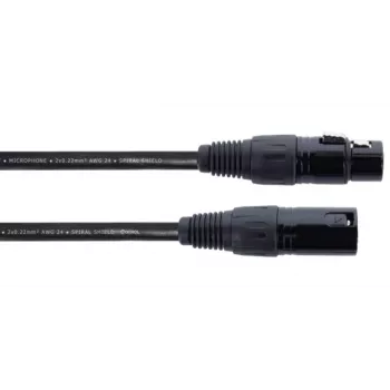 Cordial EM 5 FM XLR savienojuma vads, 3 kontaktu XLR ligzda – 3 kontaktu XLR spraudnis, melnā krāsā