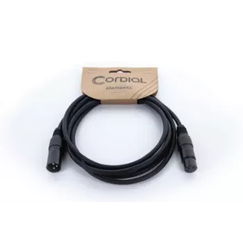 Cordial EM 5 FM XLR savienojuma vads, 3 kontaktu XLR ligzda – 3 kontaktu XLR spraudnis, melnā krāsā