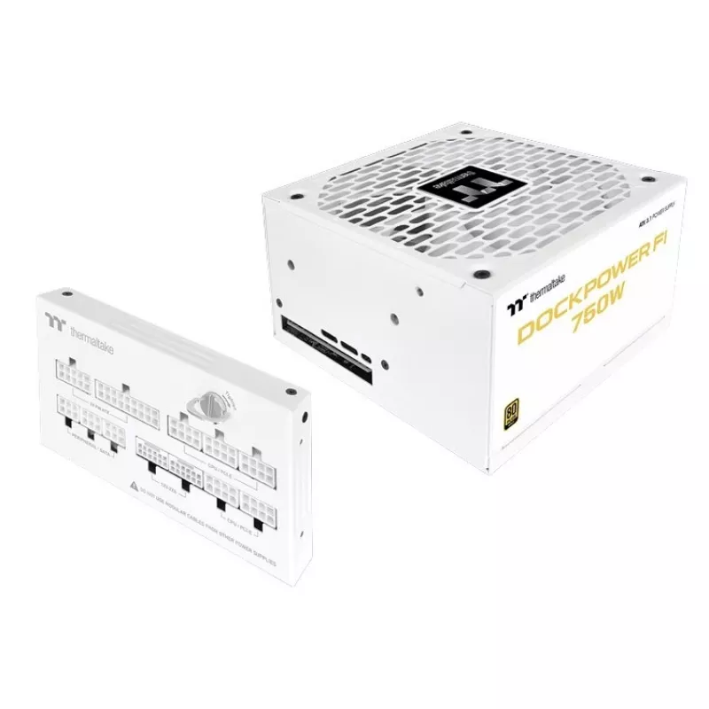 Thermaltake Dockpower FI 750W datora barošanas bloks, 80 PLUS Gold, modulārs, balts