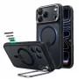 ESR Classic Hybrid Kickstand MagSafe vāciņš tālruņiem iPhone 17 Pro Max / 18 Pro Max, matēti melnā krāsā