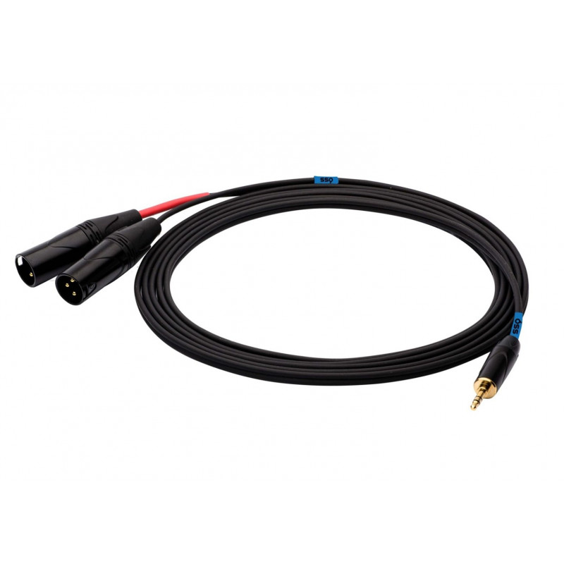 SSQ MIXLR1 SS-1816 audio vads, 3,5 mm stereo jack – 2x XLR, 1 m, melns