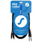 SSQ RCAJM1 SS-1427 audio vads, 2x RCA – 2x 6,3 mm mono džeks, 1 m, melns