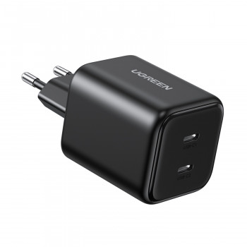 Ugreen X526 lādētājs 45 W, 2 x USB-C, GaN, melnā krāsā