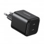 Ugreen X526 lādētājs 45 W, 2 x USB-C, GaN, melnā krāsā
