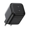 Ugreen X526 lādētājs 45 W, 2 x USB-C, GaN, melnā krāsā