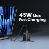 Ugreen X526 lādētājs 45 W, 2 x USB-C, GaN, melnā krāsā