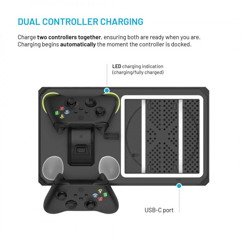Fixed FIXXB-MCS-BK daudzfunkcionāla stacija Xbox Series X/S konsolei, melna