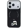 Karl Lagerfeld Ring Stand 360 Karl & Choupette Heads Pin vāciņš ar MagSafe iPhone 18 Pro / 17 Pro tālruņiem, melns