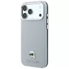 Karl Lagerfeld Grained Karl Head Metal vāciņš ar MagSafe iPhone 18 Pro / 17 Pro tālruņiem, pelēks