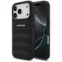 Mercedes AMG Leather Debossed Lines Logo apvalks, paredzēts iPhone 18 Pro / 17 Pro, melns