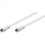 Wentronic 27035 baltais koaksiālais kabelis ar F tipa savienotājiem, 5 m
