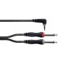Cordial 14868 audio Y adapteris, 1x 3,5 mm džeka spraudnis - 2x 6,3 mm džeka spraudnis (mono), 3 m, melnā krāsā