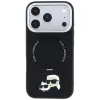 Karl Lagerfeld Ring Stand 360 Karl & Choupette Heads Pin MagSafe apvalks iPhone 18 Pro Max / 17 Pro Max, melns