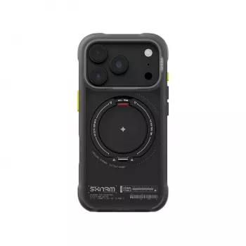 Skinarma Atlas telefona vāciņš iPhone 18 Pro / 17 Pro, MagSafe, grozāms statīvs, melns