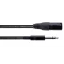 Cordial EM 0,5 MV melns audio kabelis [1x XLR spraudnis, 3 kontaktu – 1x 6,3 mm (stereo) Jack spraudnis], 0,50 m