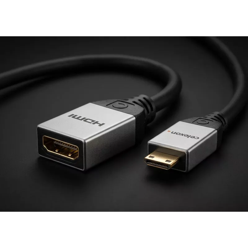 celexon Mini HDMI M/F pāreja ar Ethernet, 2.0a/b, 4K, Professional