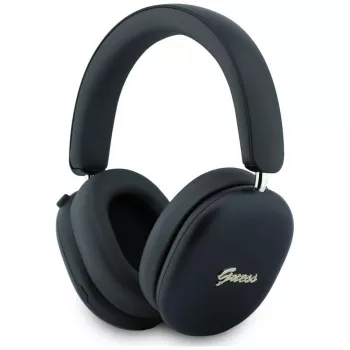 Guess GUE005823 Bluetooth austiņas, uzliekamas uz ausīm, Metallic Effect Metal Script Logo, ENC, melnā krāsā