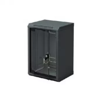 Triton RBA-09-AS3-BAX-C1 sienas skapis, 10 collu, viengabala, 9U, 300 mm, stikla durvis, melns RAL 9005