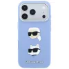 Karl Lagerfeld KF003247 Saffiano ar Karl & Choupette Heads Pins & Logo telefona vāciņš iPhone 18 Pro / 17 Pro, gaiši zilā krāsā