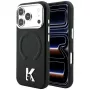 Karl Lagerfeld KF003258 Grained Embossed Ring & Kameo Logo MagSafe telefona vāciņš iPhone 18 Pro Max / 17 Pro Max, melnā krāsā