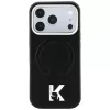 Karl Lagerfeld KF003258 Grained Embossed Ring & Kameo Logo MagSafe telefona vāciņš iPhone 18 Pro Max / 17 Pro Max, melnā krāsā