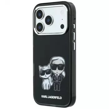 Karl Lagerfeld KF003184 Smooth Karl & Choupette Bodies Sketch MagSafe apvalks iPhone 18 Pro Max / 17 Pro Max, melns