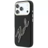 Karl Lagerfeld KF003311 Smooth Big Resin Signature Logo apvalks iPhone 18 Pro / 17 Pro, melns