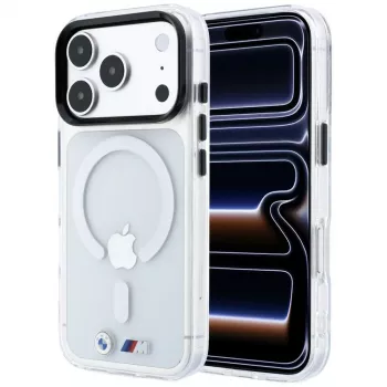 BMW M IML Glossy Metal Logo & Trims MagSafe vāciņš tālrunim iPhone 18 Pro Max / 17 Pro Max, caurspīdīgs