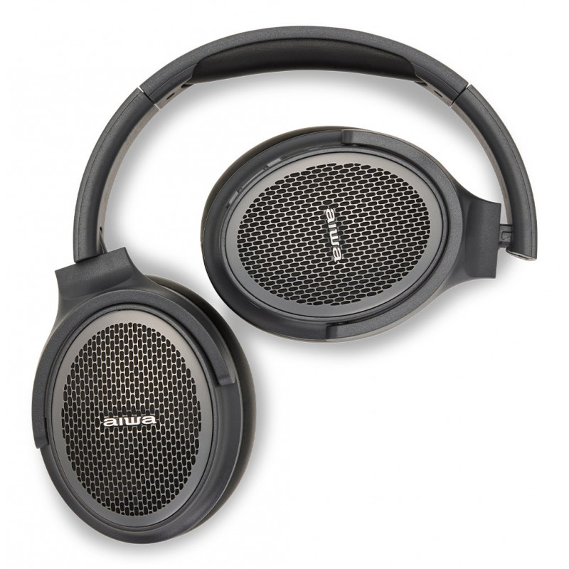 Aiwa HST-250BT bezvadu austiņas ar mikrofonu, pelēkas, 3,5 mm, Bluetooth 5.0