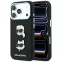 Karl Lagerfeld KF003249 Saffiano with Karl & Choupette Heads Pins & Logo vāciņš iPhone 18 Pro / 17 Pro, melns