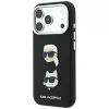 Karl Lagerfeld KF003249 Saffiano with Karl & Choupette Heads Pins & Logo vāciņš iPhone 18 Pro / 17 Pro, melns