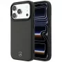 Mercedes Leather Mesh with Bow Line vāciņš ar MagSafe tālruņiem iPhone 18 Pro / 17 Pro, antracīta krāsā