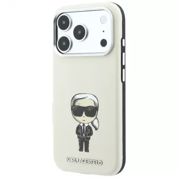 Karl Lagerfeld Smooth Ikonik Sketch vāciņš ar MagSafe tālruņiem iPhone 18 Pro Max / 17 Pro Max, bēšs
