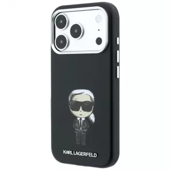 Karl Lagerfeld KF003194 Smooth Ikonik Sketch MagSafe vāciņš tālrunim iPhone 18 Pro Max / 17 Pro Max, melns