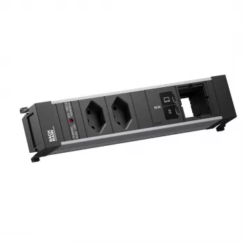 Bachmann POWER FRAME M iebūvējama ligzdu līste, 2x T13, 1x USB C/C 65 W, 1x CM