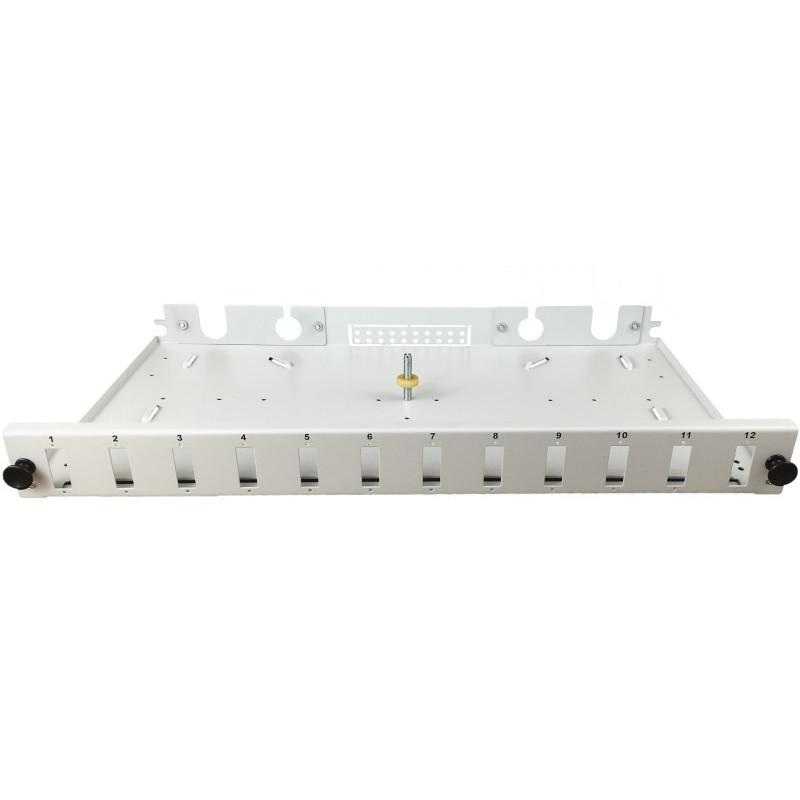 Alantec FOP-1U-12SCD-S optiskās šķiedras sadales panelis 12xSC duplex, 19 collu 1U, izvelkams, ar priekšējo paneli un montāžas piederumiem