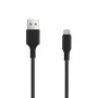 Setty USB-A uz USB-C vads, 1 m, 3 A, melnā krāsā