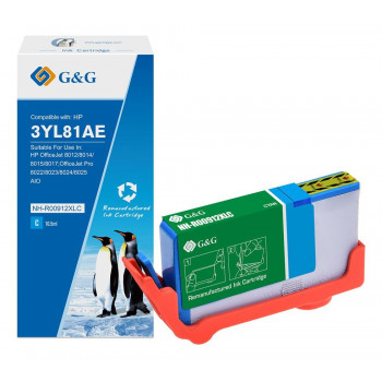 G&G XL tintes kasetne, kas der HP 912XL 3YL81AE, ciāna