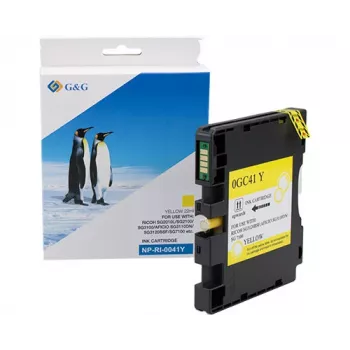 Saderīga G&G tintes kasetne Ricoh GC41Y / 405768, XL, dzeltenā krāsā