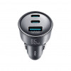 Joyroom JR-CCN19 lādētājs automašīnai, 65 W, 2x USB-C + USB-A, tumši pelēkā krāsā