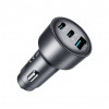 Joyroom JR-CCN19 lādētājs automašīnai, 65 W, 2x USB-C + USB-A, tumši pelēkā krāsā