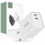 Tech-Protect C35W tīkla lādētājs ar 2 pieslēgvietām, PD 35 W, balts
