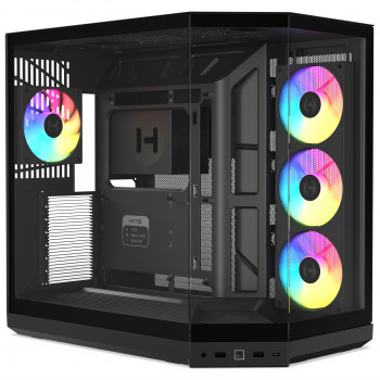 HYTE Y50 Pitch Black datora korpuss ar rūdītu stiklu x 3